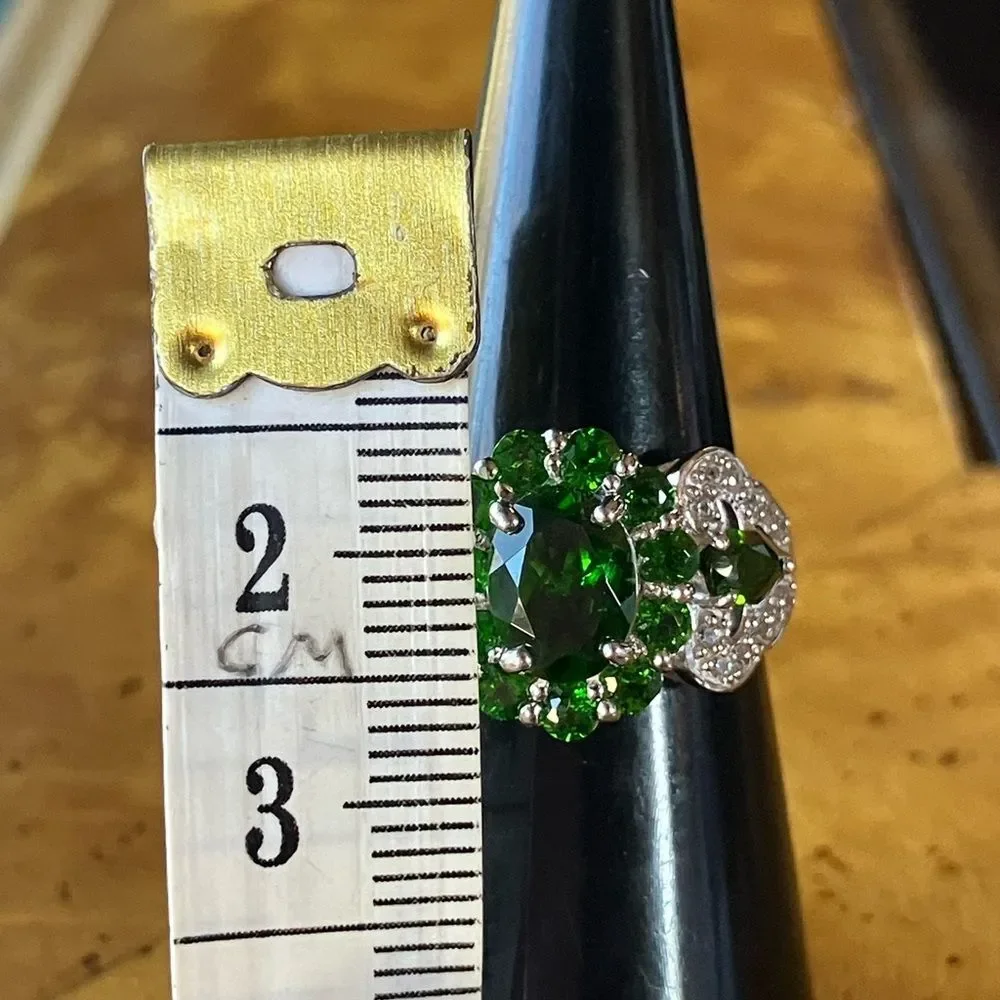 Natural Chrome Diopside Sterling Silver Ring Size 6